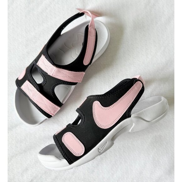 7Y Kids Nike Sunray Adjust 6 Black Pink Foam White DX5544-001 Slide Sandal - Picture 1 of 5